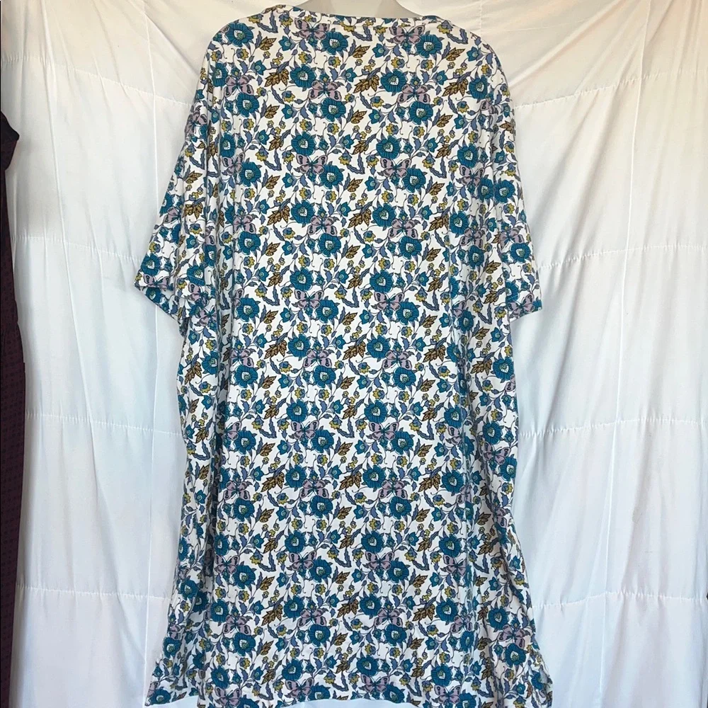 Vera Bradley 2X Jersey Knit Cotton Blue Floral Sleep Shirt - Picture 6 of 9
